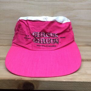 Vintage Circus Circus Snapback Hat Cap Painters Neon Pink White Las Vegas Casino
